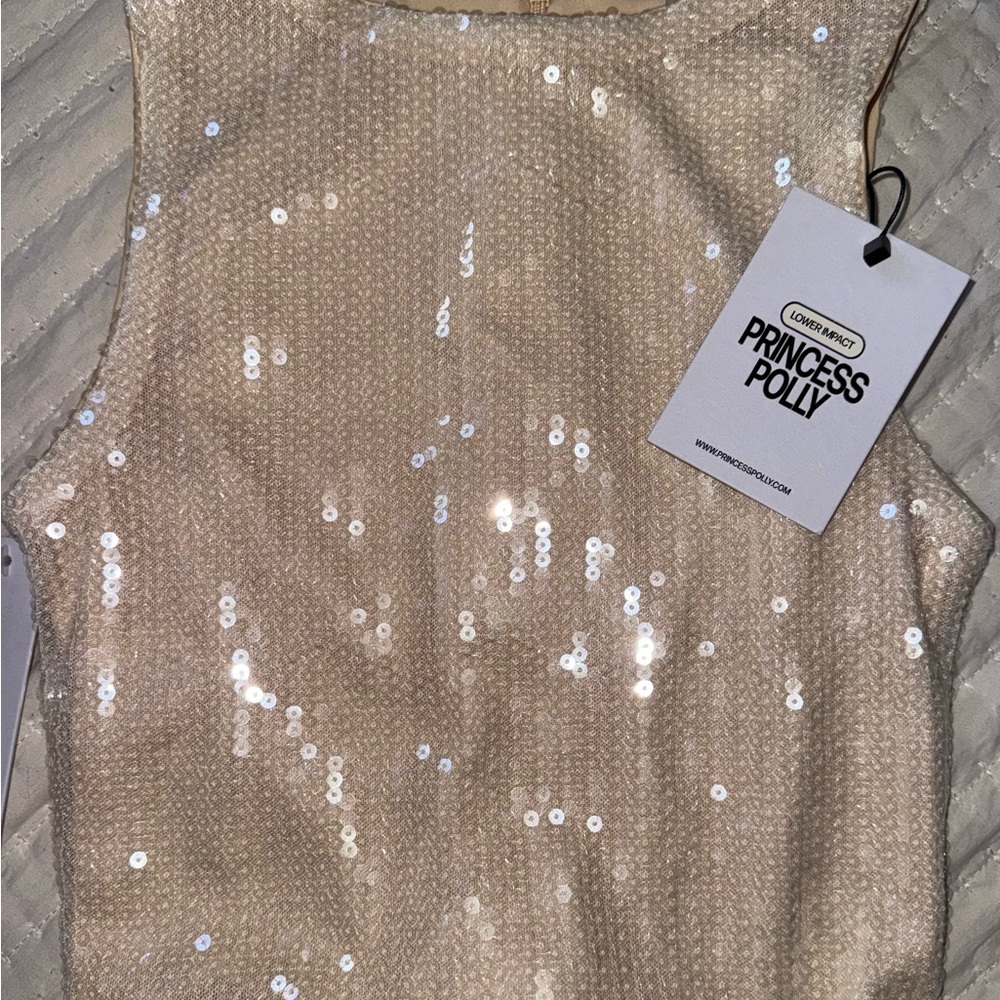 Princess Polly Yumiko Romper Champagne Sparkle - Picture 6 of 6